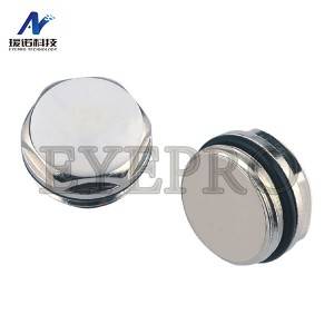 Steel end plug with plastic cap